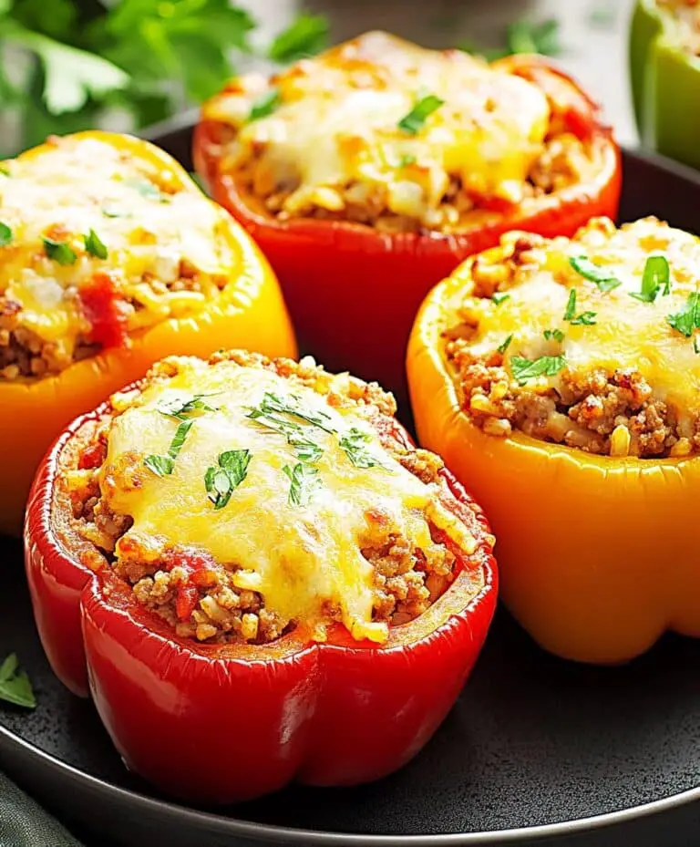 Easy Stuffed Bell Peppers With Ground Beef And Brown Rice Recipe