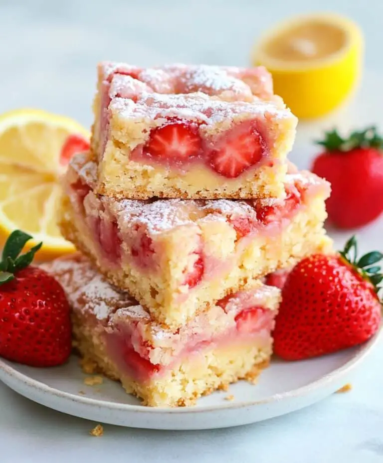 Strawberry Lemon Blondies Recipe