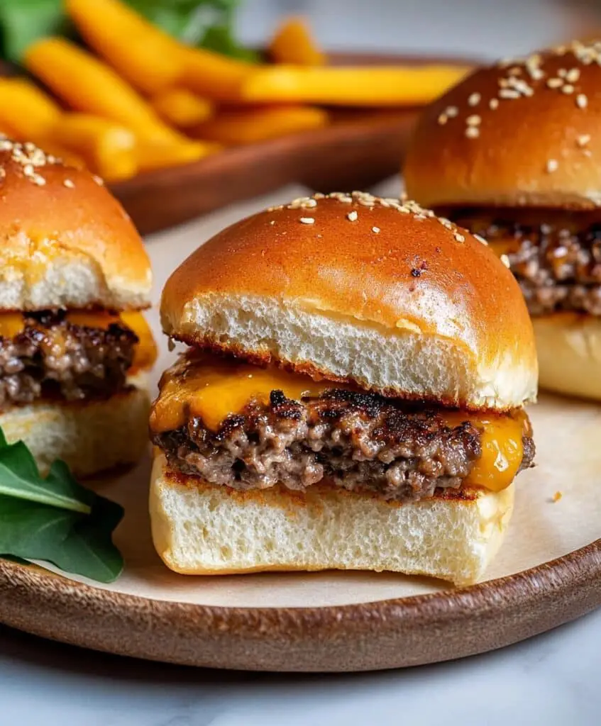 Easy Cheesy Baked Hamburger Sliders Recipe