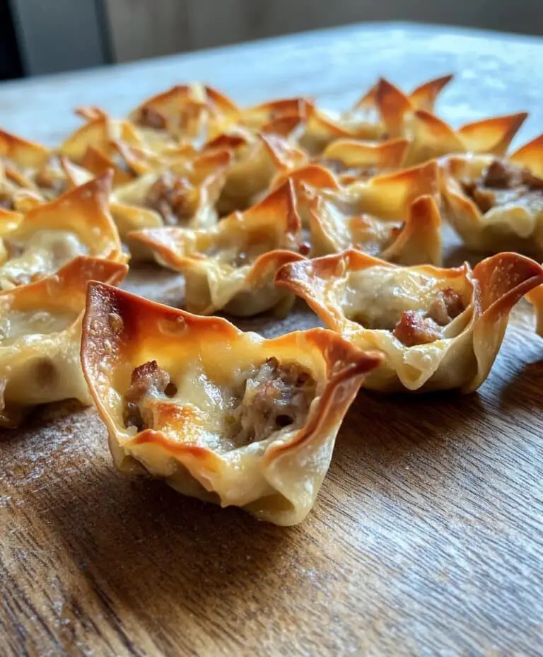 Baked Sausage And Cheese Mini Wontons Recipe