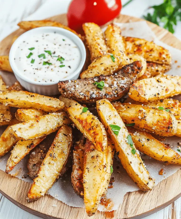 Garlic Parmesan Baked Steak Fries Recipe
