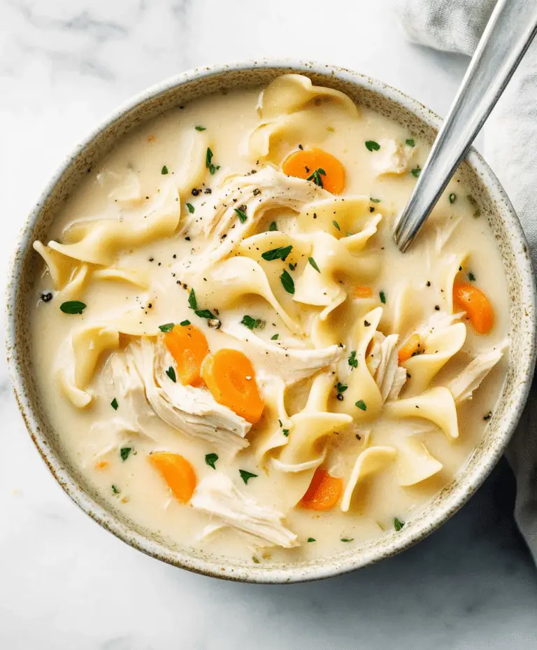 Easy Creamy Chicken Noodle Soup Recipe