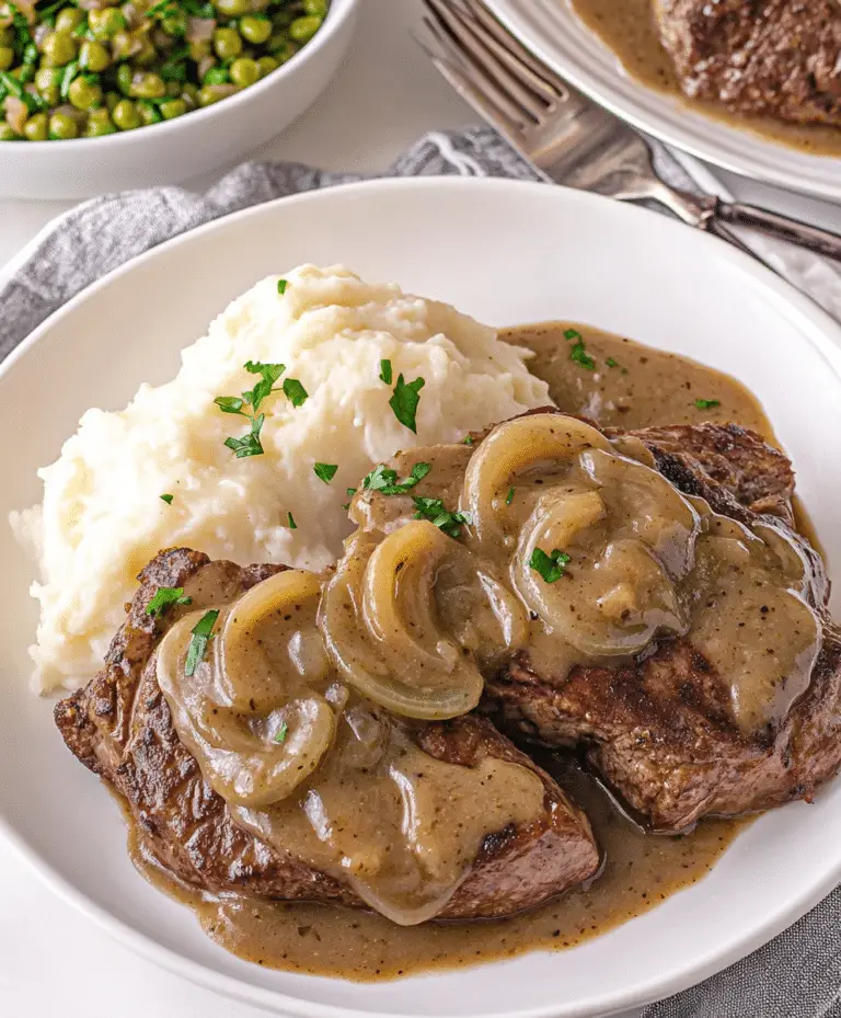 Onion Gravy Smothered Steak Recipe