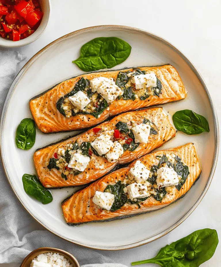 Stuffed Salmon With Spinach & Feta Recipe