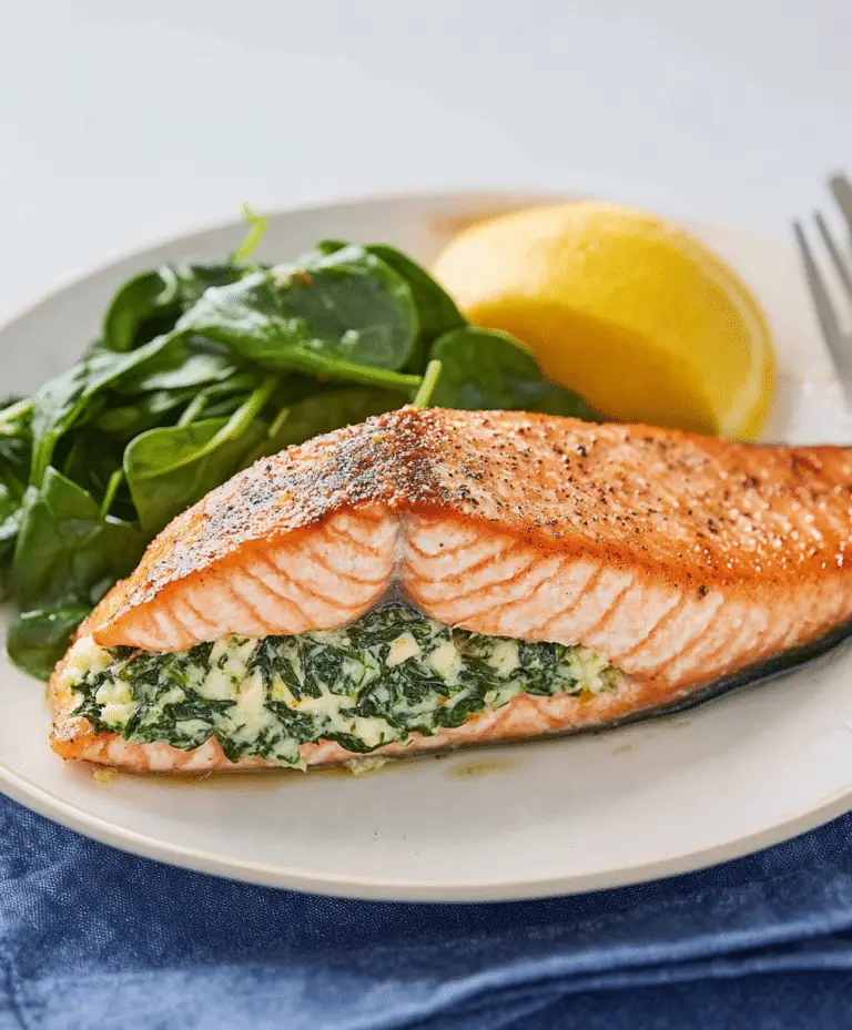 Spinach Stuffed Salmon Recipe