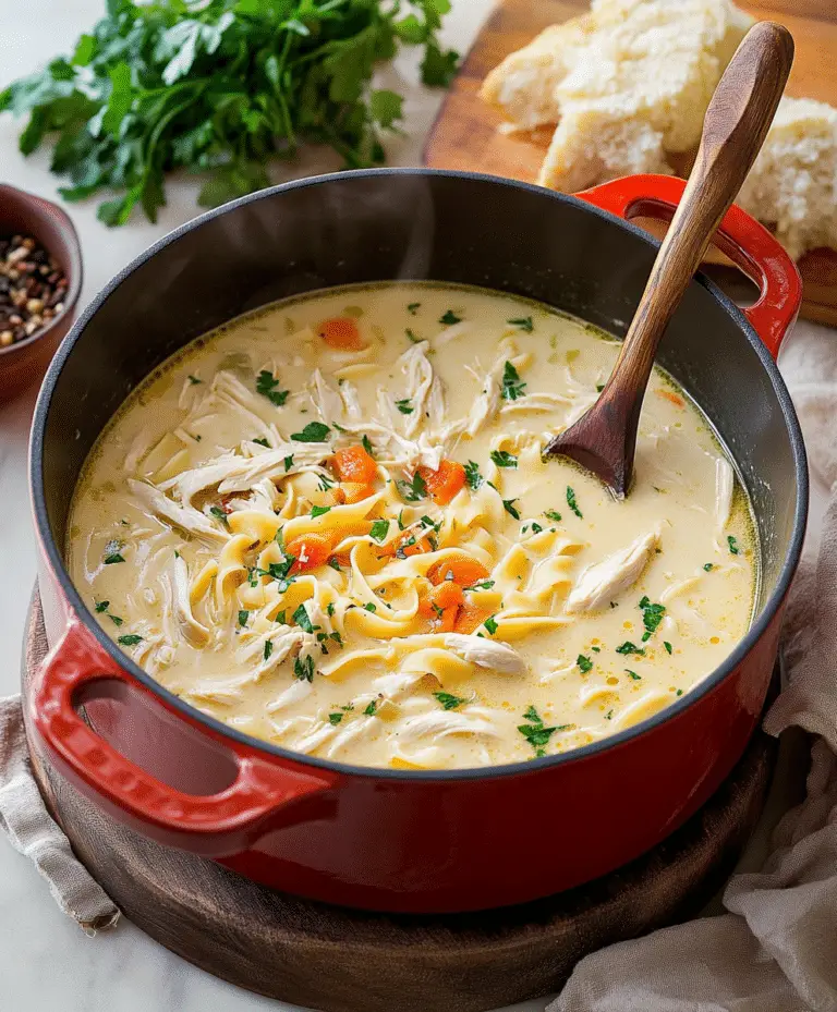 The Best Creamy Chicken Noodle Soup Recipe