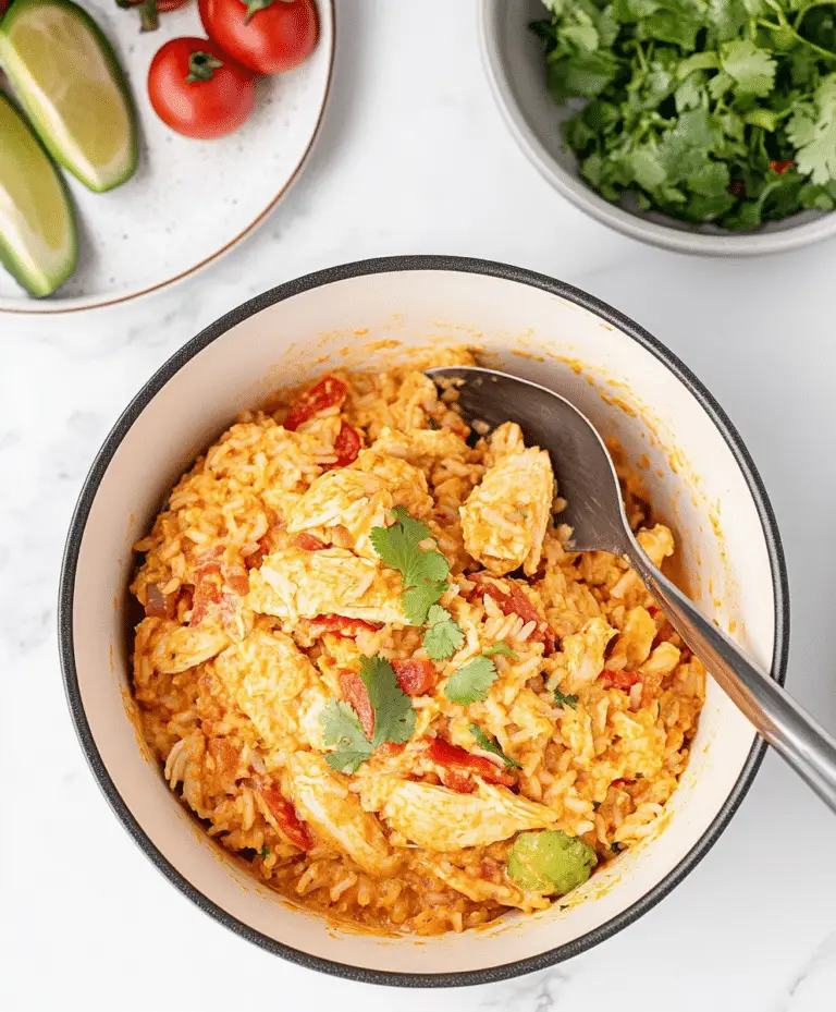Easy One Pot Queso Chicken And Rice Recipe