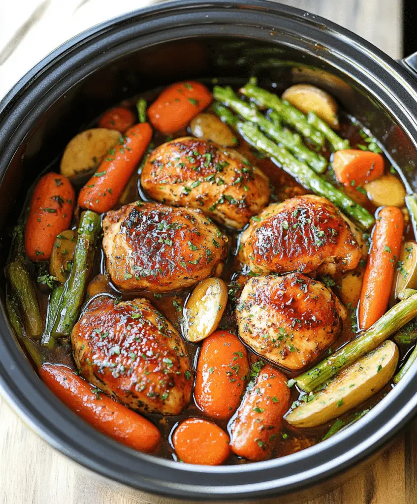 Slow Cooker Honey Garlic Chicken And Veggies Recipe