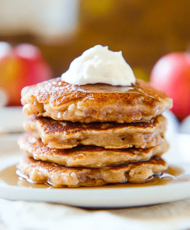 Apple Pie Pancakes With Vanilla Maple Syrup Recipe