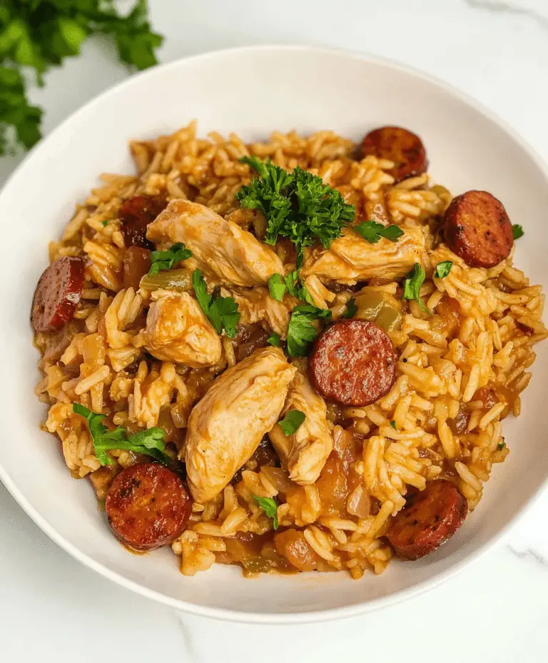 Easy Instant Pot Chicken & Sausage Jambalaya Recipe