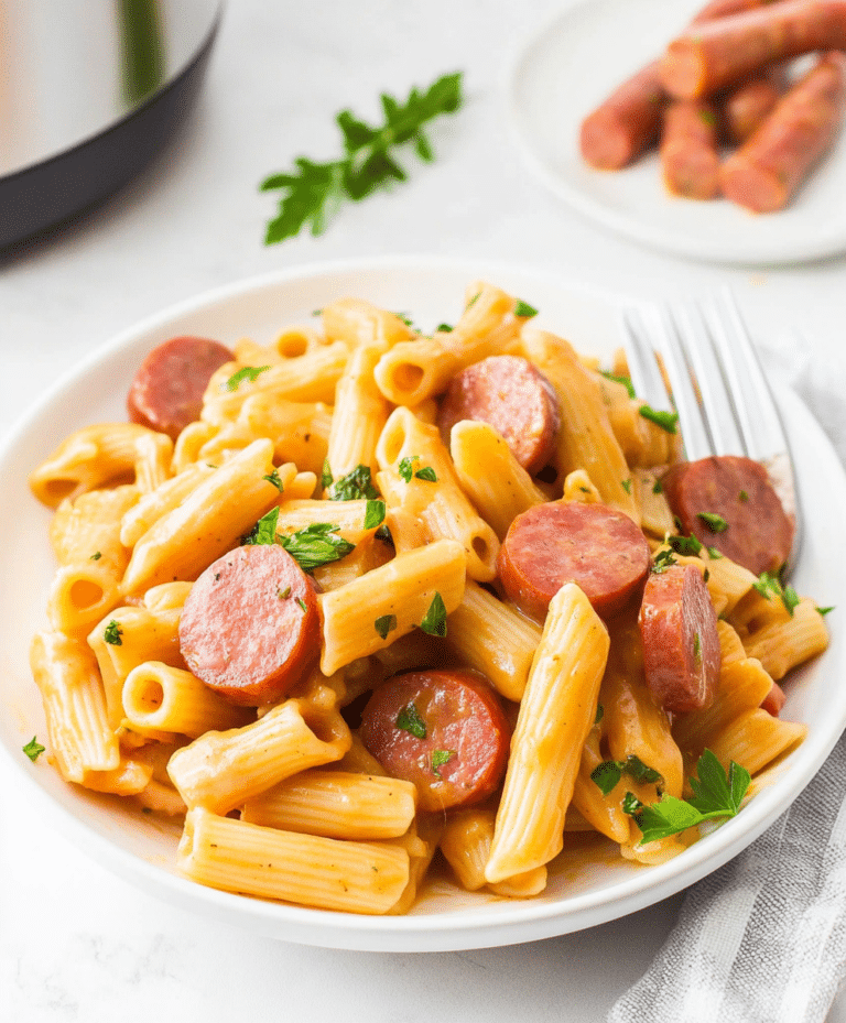 Instant Pot Cheesy Kielbasa Pasta Recipe