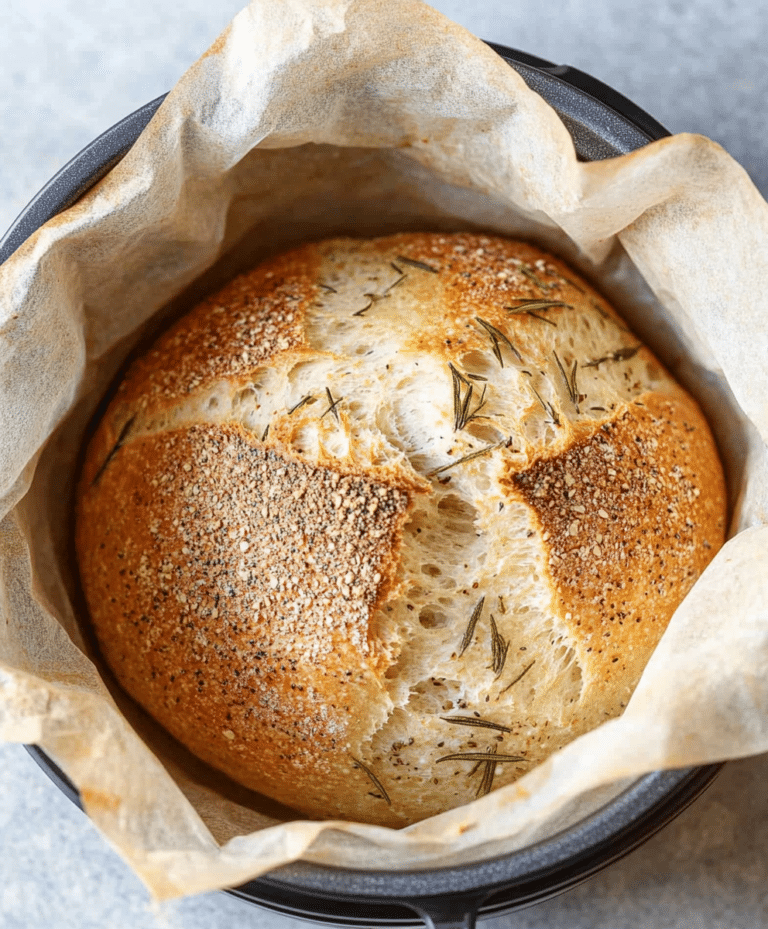 Instant Pot Olive Oil Rosemary No Knead Bread Recipe