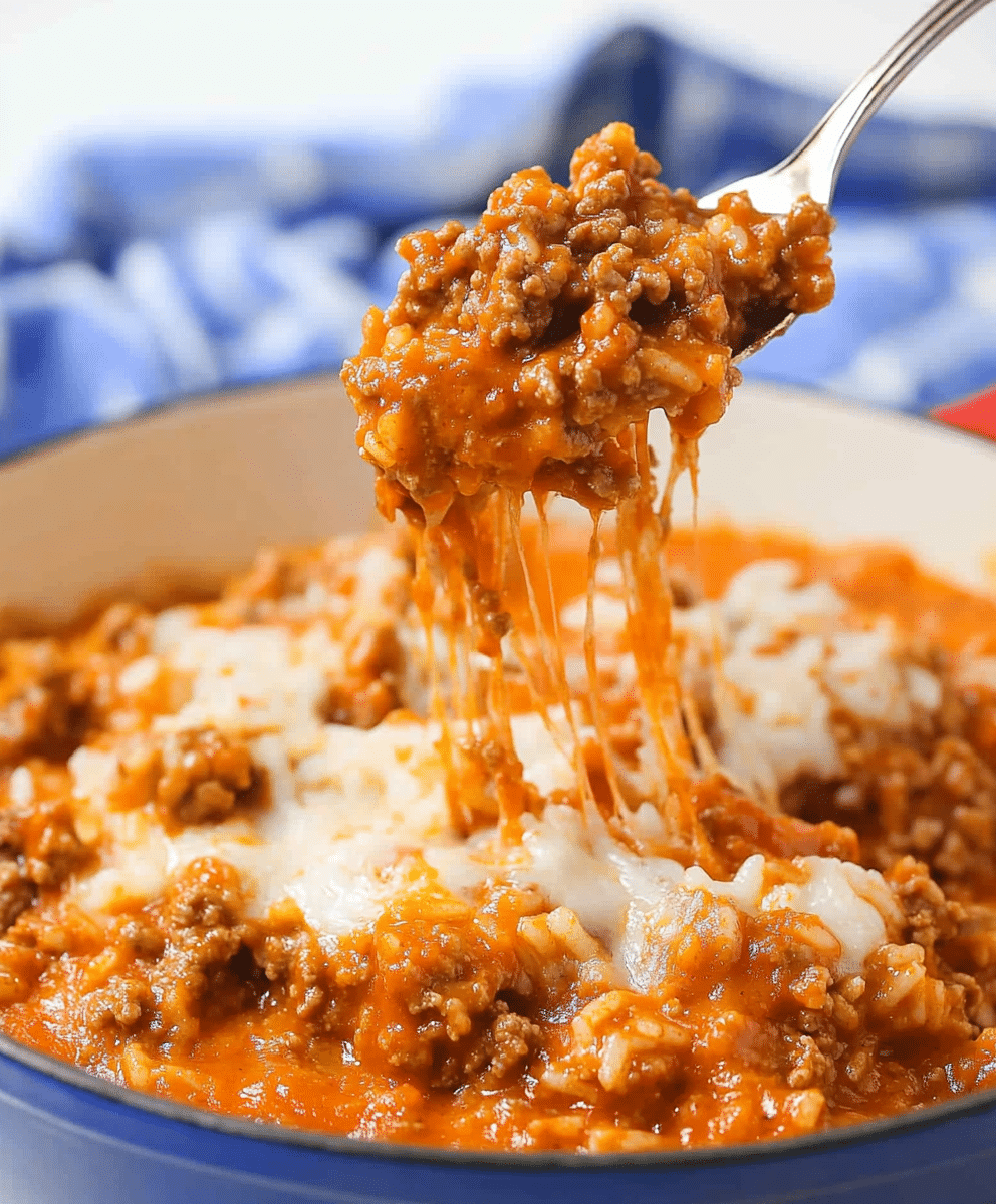 One Pot Sloppy Joe Ground Beef And Rice Recipe - Savory Recipe