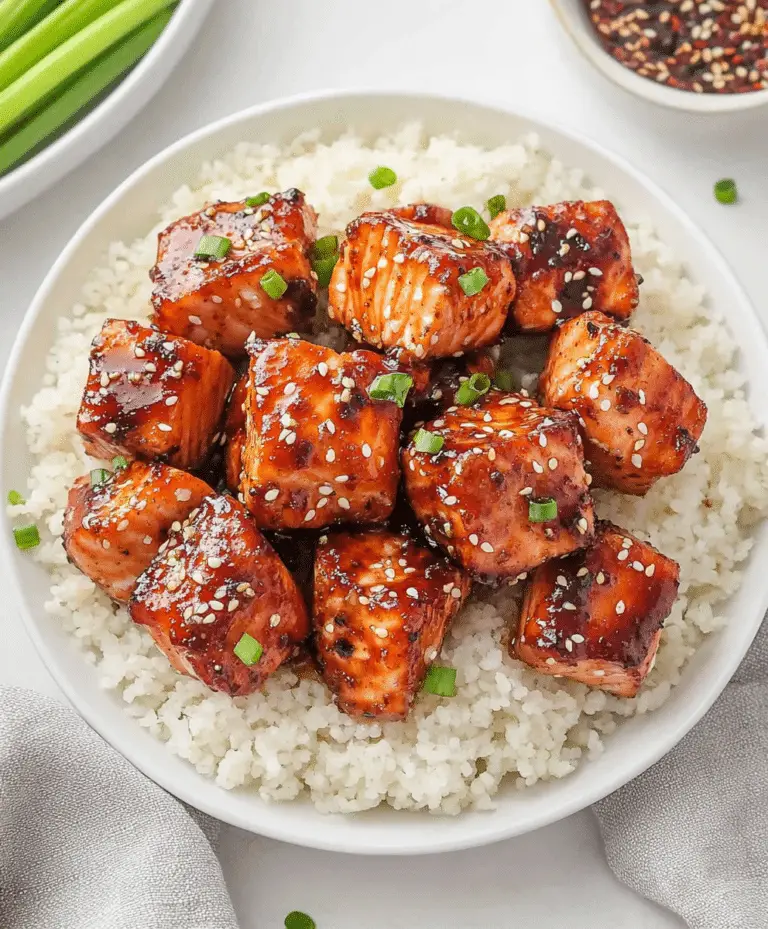 Air Fryer Honey Garlic Salmon Bites Recipe