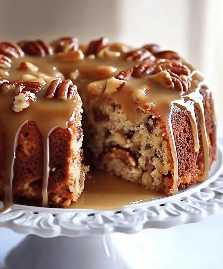 Apple Pecan Cake With Caramel Glaze Recipe