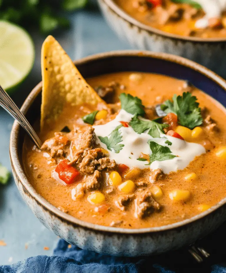 Creamy Beef Enchilada Soup Recipe