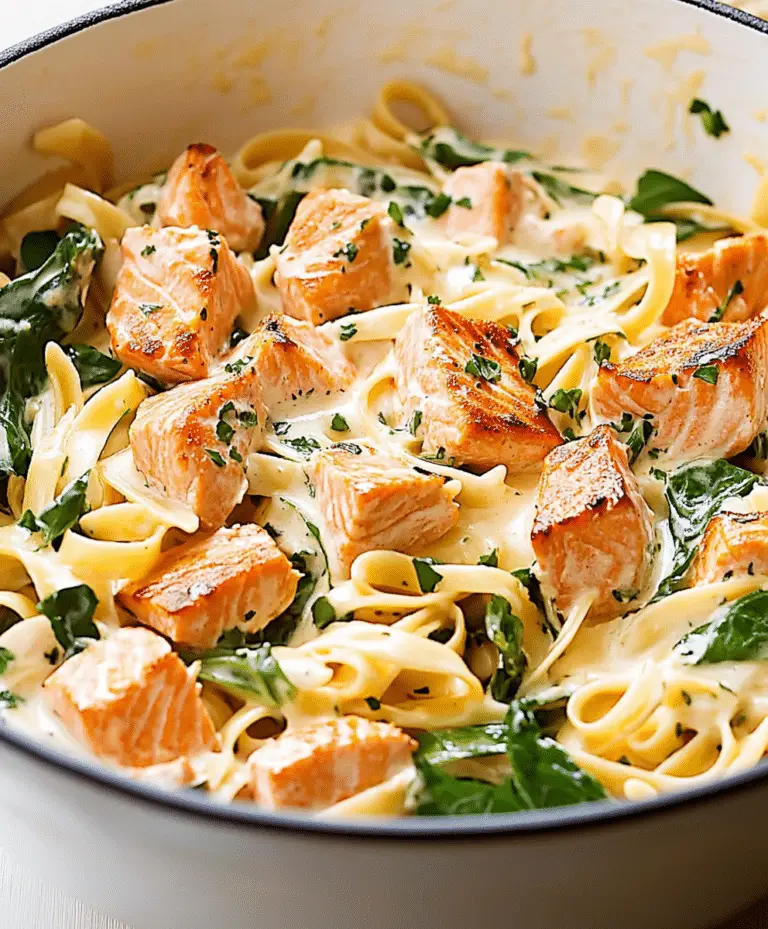 Creamy Salmon Pasta With Mixed Greens Recipe