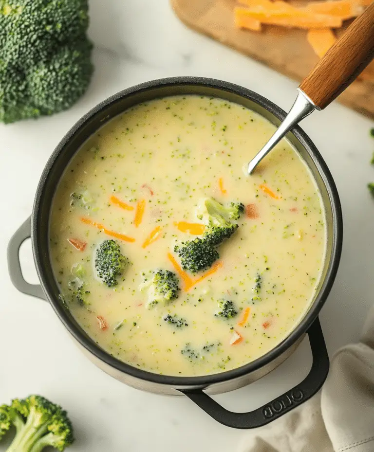 High Protein Broccoli Cheddar Soup Recipe