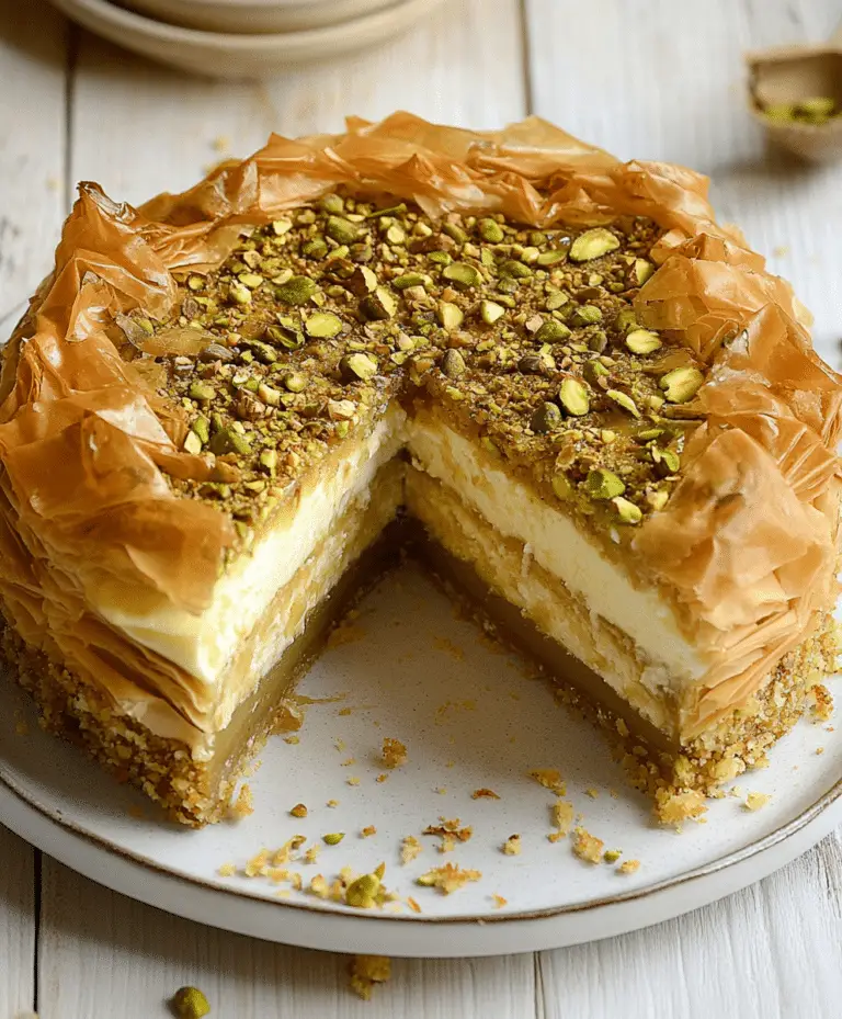Honey Pistachio Baklava Cheesecake Recipe