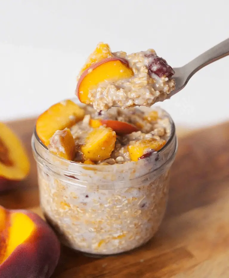 Peach Cobbler Overnight Oats Recipe