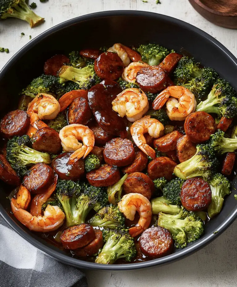 Honey Garlic Shrimp, Sausage & Broccoli Recipe