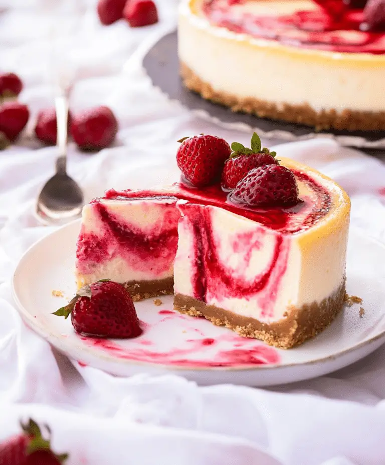 Strawberry Swirl Cheesecake Recipe