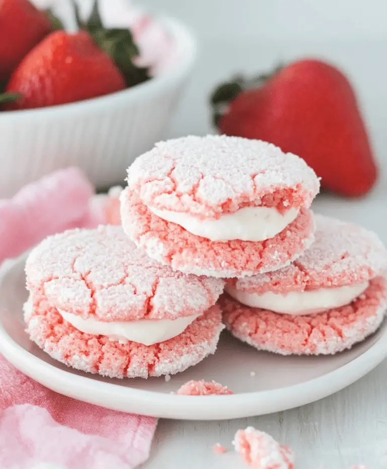 Soft Strawberry Cake Mix Sandwich Cookies Recipe