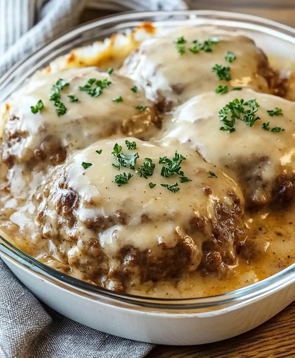 Amish Hamburger Steak Bake Recipe