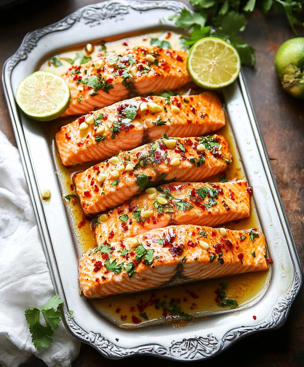 Baked Salmon With Garlic Butter And Honey Glaze Recipe