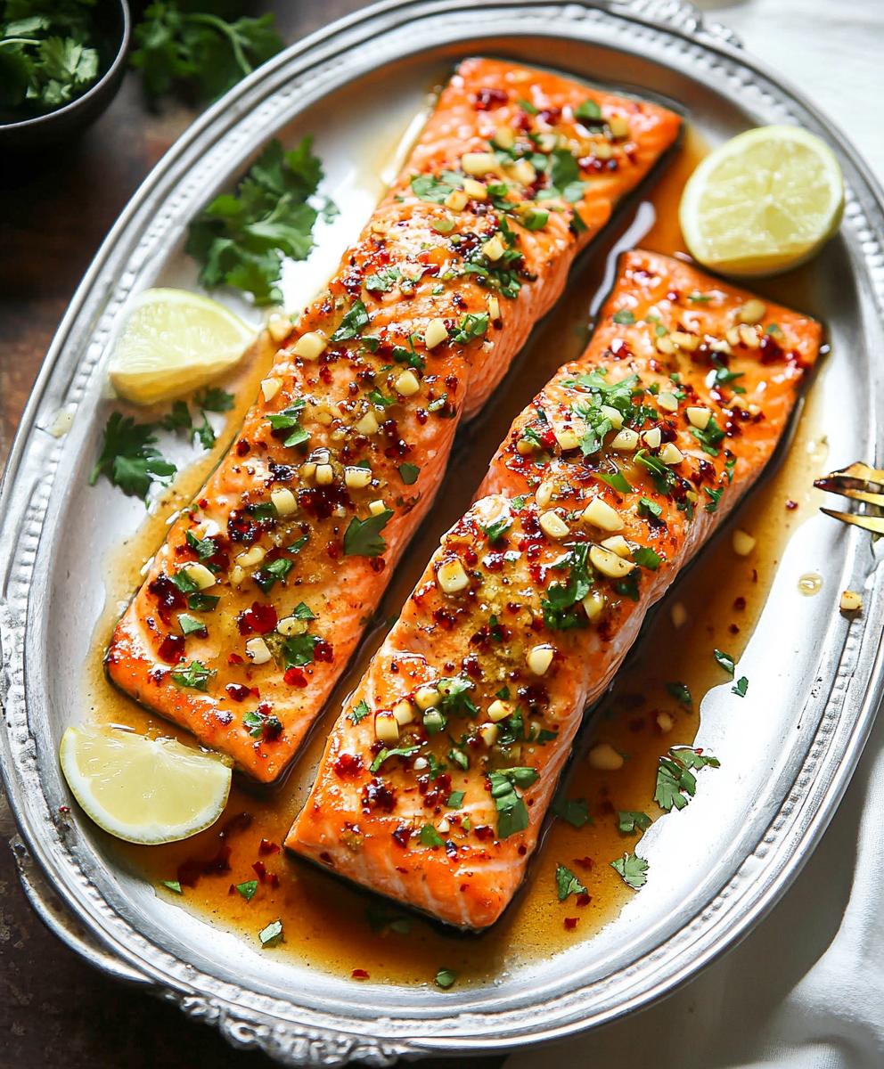 Baked Salmon With Garlic Butter And Honey Glaze Recipe