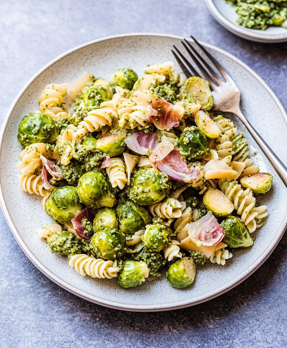 Brussels Sprouts And Pesto Pasta Recipe