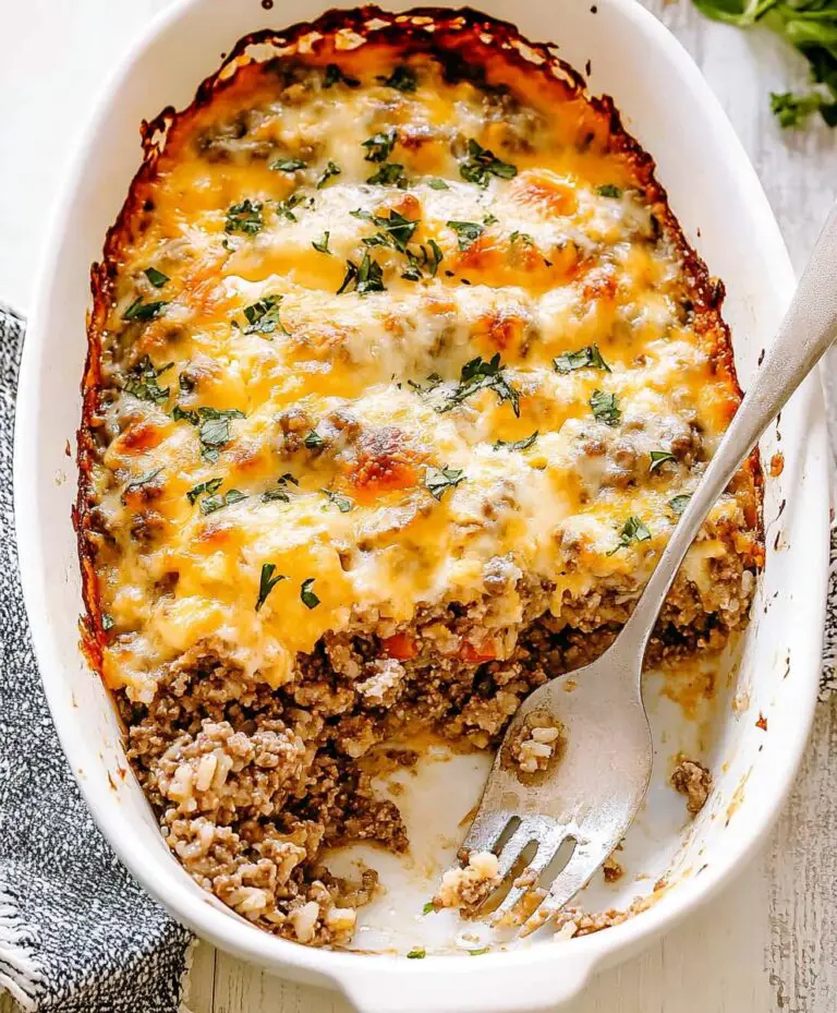 Cheesy Ground Beef And Rice Casserole Recipe