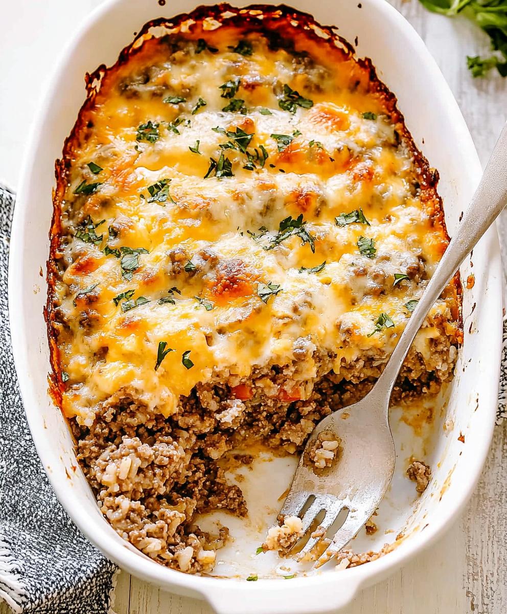 Cheesy Ground Beef And Rice Casserole Recipe