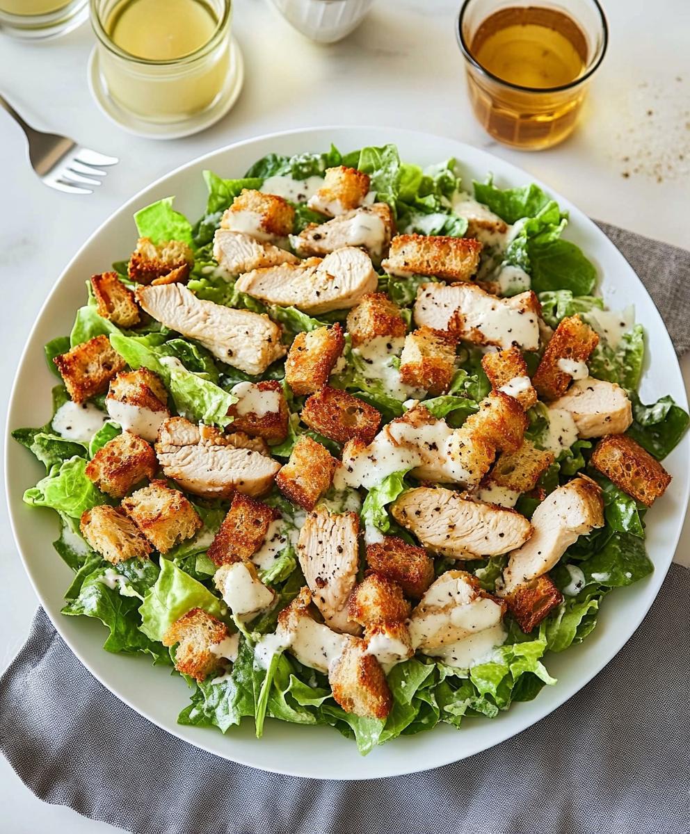 Chicken Caesar Salad With Homemade Croutons Recipe