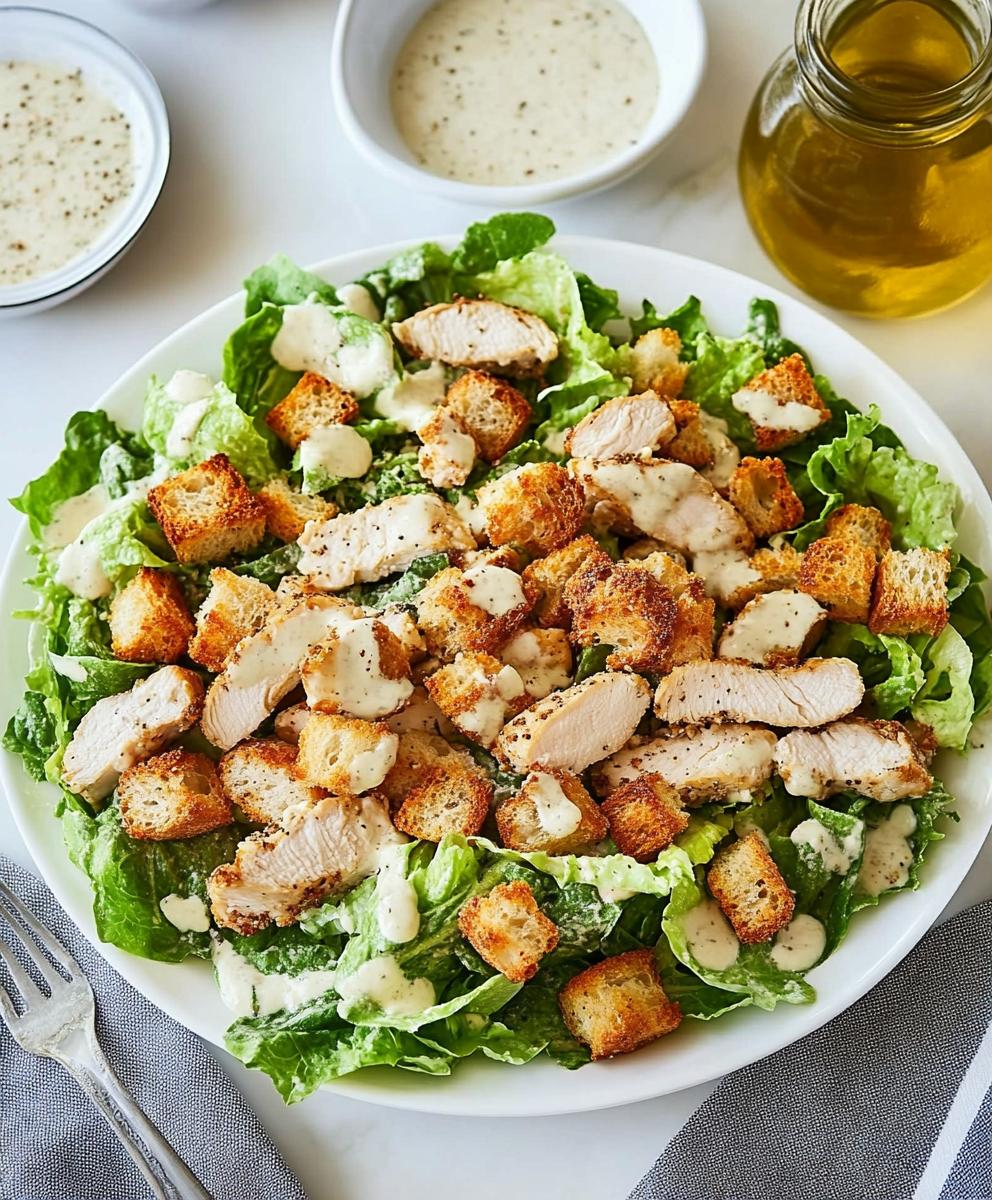 Chicken Caesar Salad With Homemade Croutons Recipe