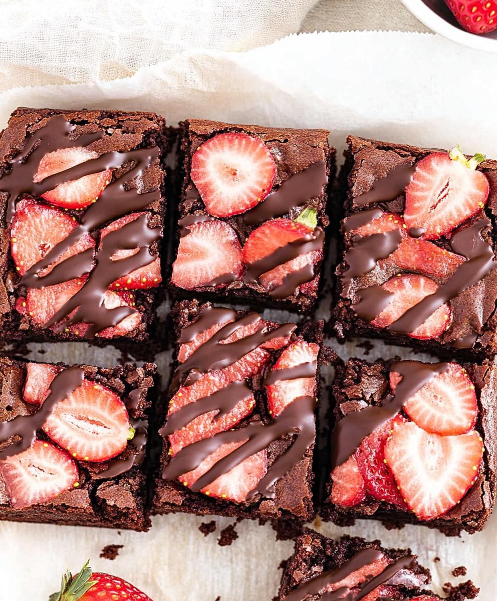 Chocolate Covered Strawberry Brownies Recipe