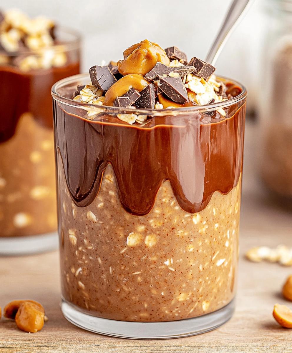 Chocolate Peanut Butter Overnight Oats Recipe