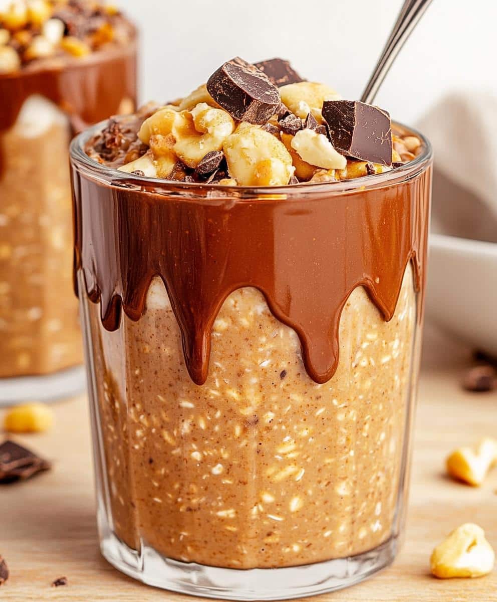 Chocolate Peanut Butter Overnight Oats Recipe