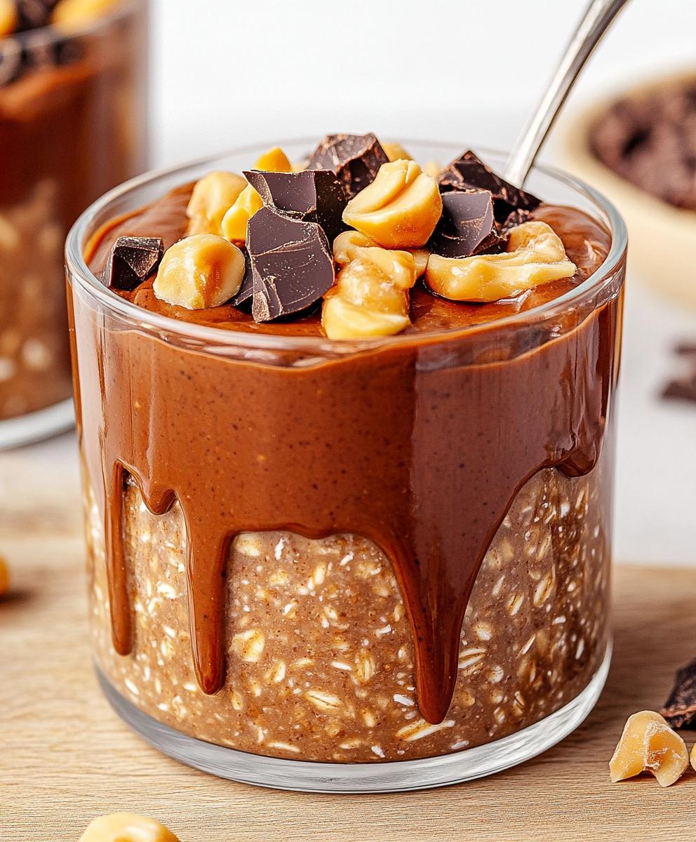 Chocolate Peanut Butter Overnight Oats Recipe