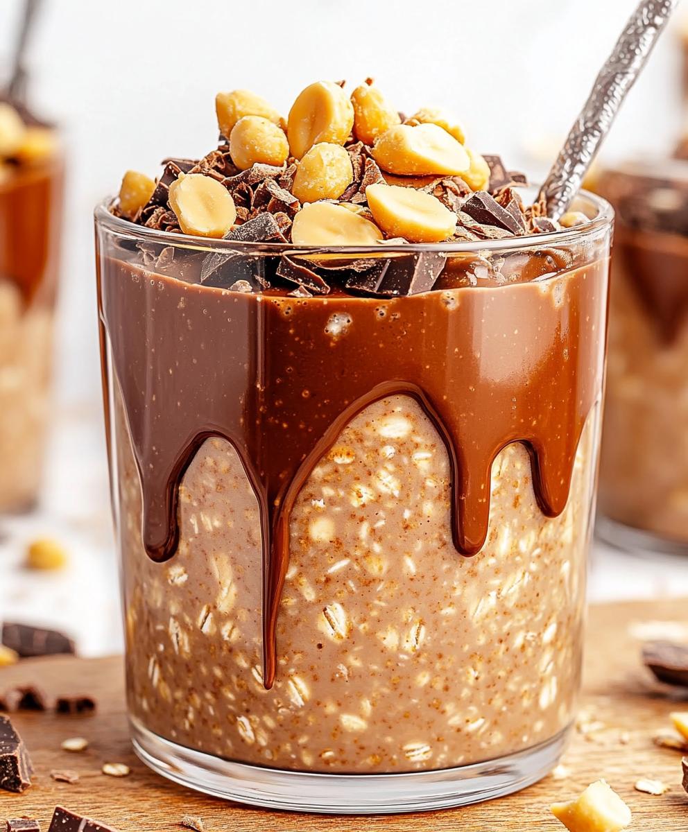 Chocolate Peanut Butter Overnight Oats Recipe