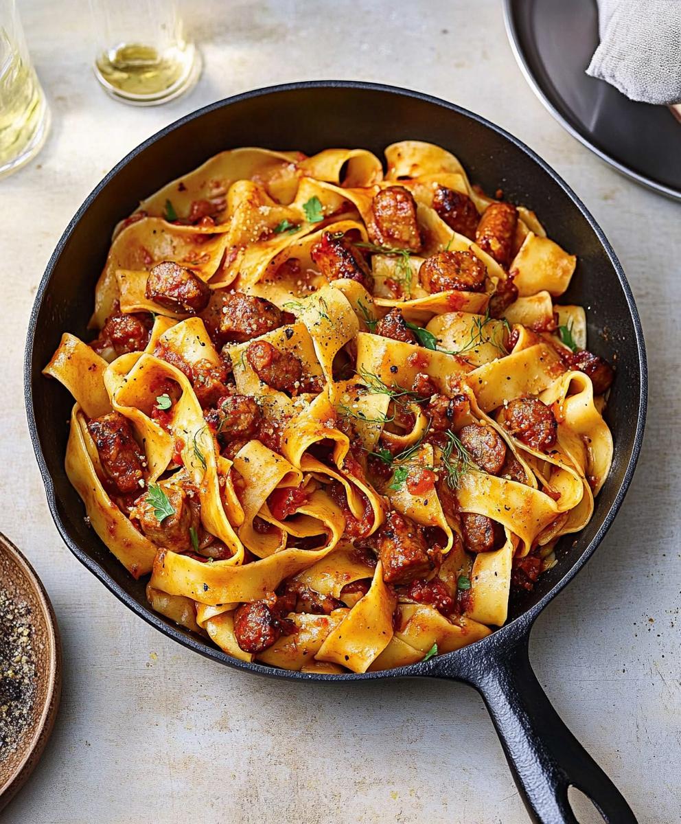 Creamy Calabrian Chili Pappardelle With Sausage & Fennel Recipe
