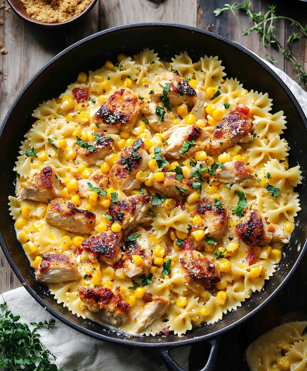Creamy Chicken And Corn Pasta Recipe