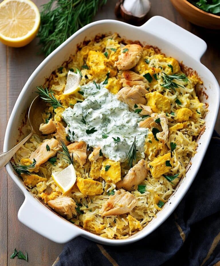 Dump-and-bake Chicken Tzatziki Casserole Recipe
