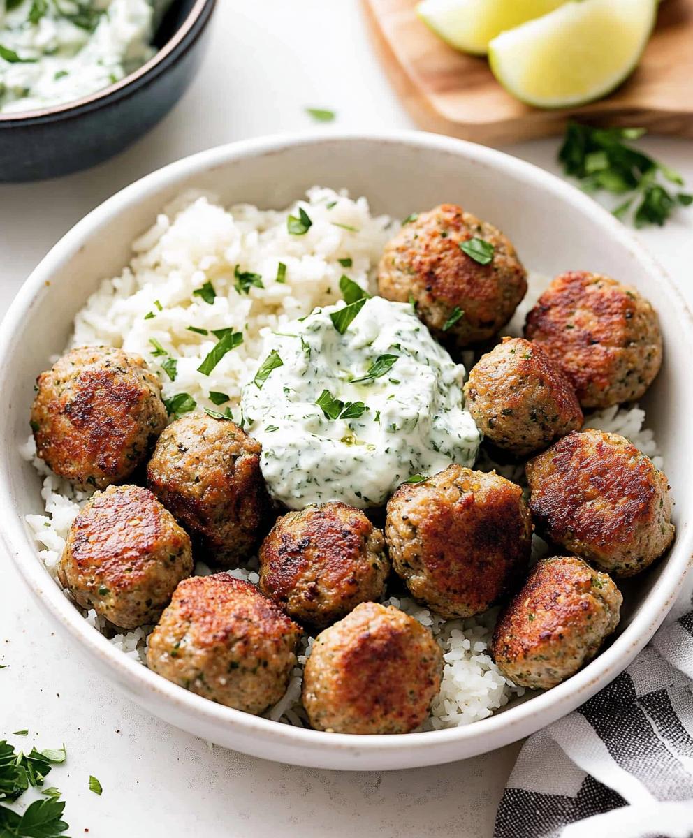 Greek Turkey Meatballs With Tzatziki Recipe