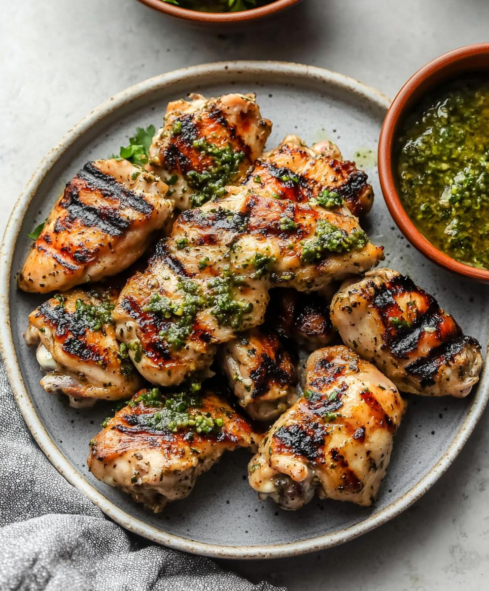 Grilled Chicken Thighs With Chimichurri Recipe