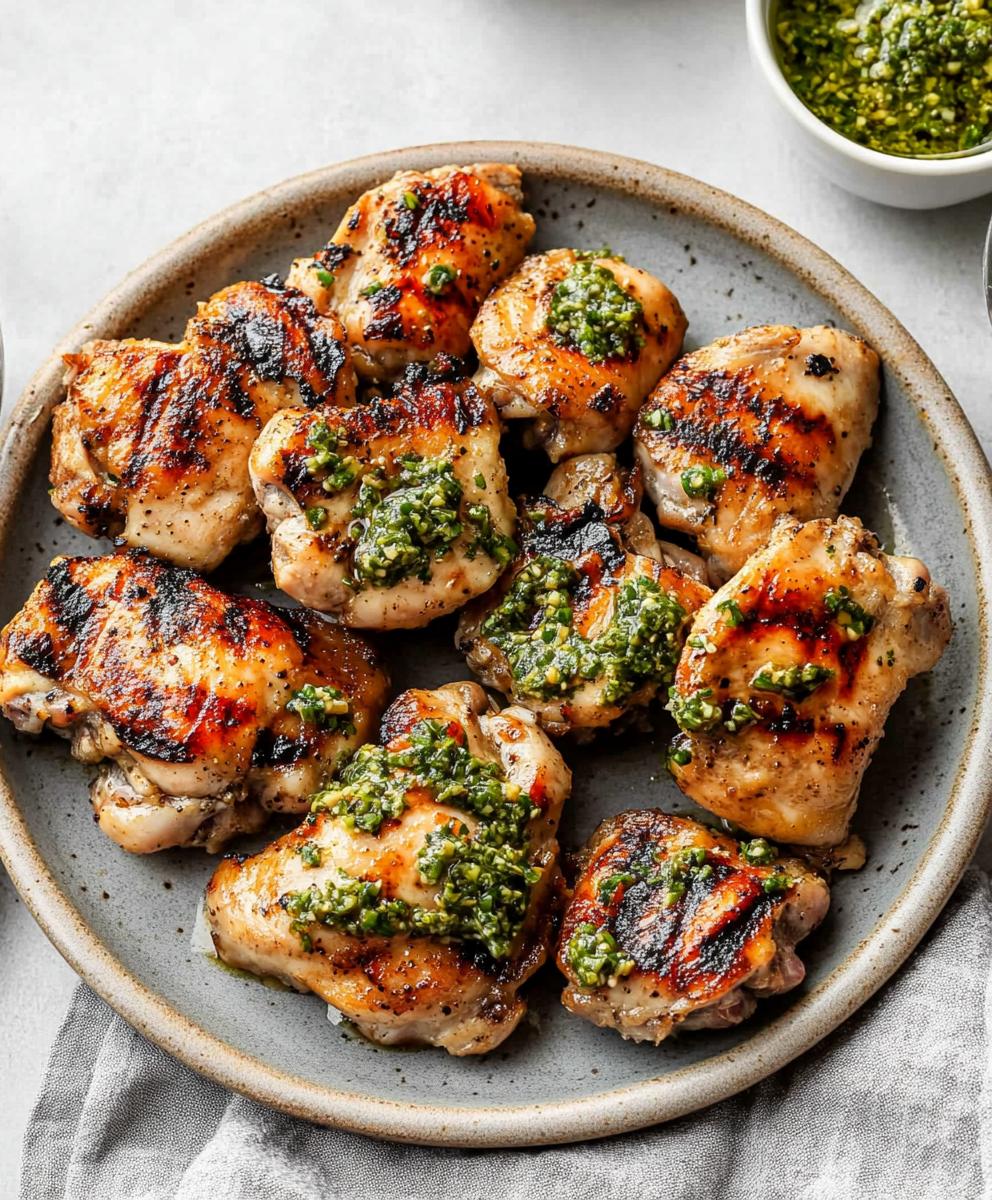 Grilled Chicken Thighs With Chimichurri Recipe