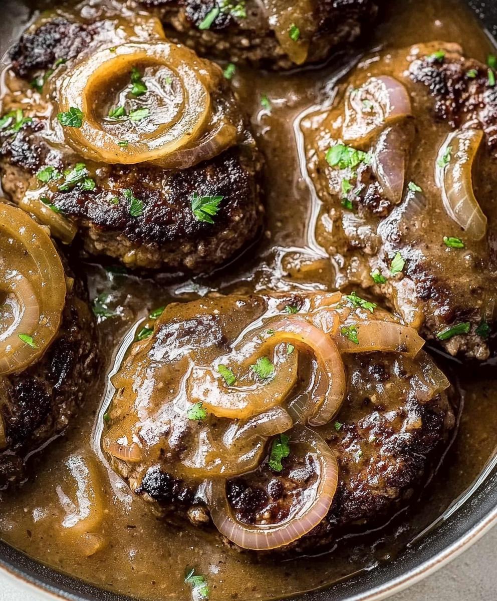 Hamburger Steak With Onion Gravy Recipe