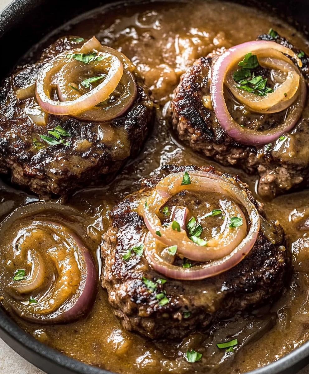Hamburger Steak With Onion Gravy Recipe