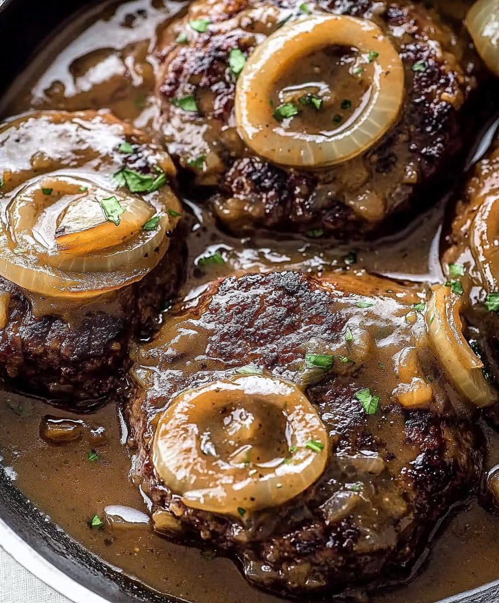 Hamburger Steak With Onion Gravy Recipe