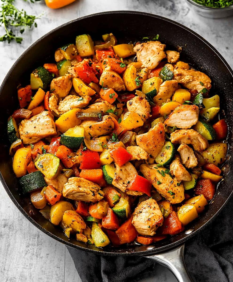 Healthy Chicken And Vegetables Skillet Recipe
